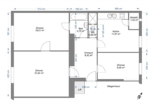 Grundriss - Toll geschnittene Drei-Zimmer-Wohnung mit Wohlfühl- und Ausbaupotenzial in Margareten